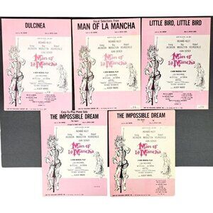 Vintage Man Of La Mancha Sheet Music & Music Book Set Dulcinea Impossible Dream